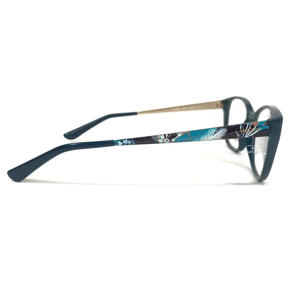 Vogue Eyeglasses Frames VO5190 2463 Blue Gold White Cat Eye Floral 52-17-140